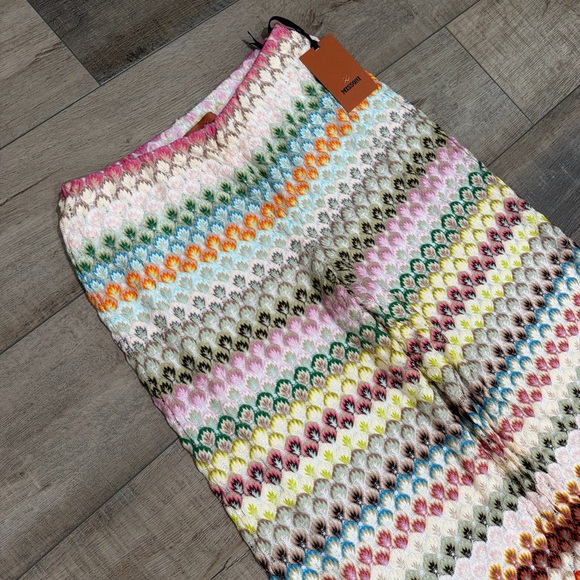 Missoni Multicolor Crochet Knit Wide-Leg Palazzo Pants NWT - Picture 4 of 8